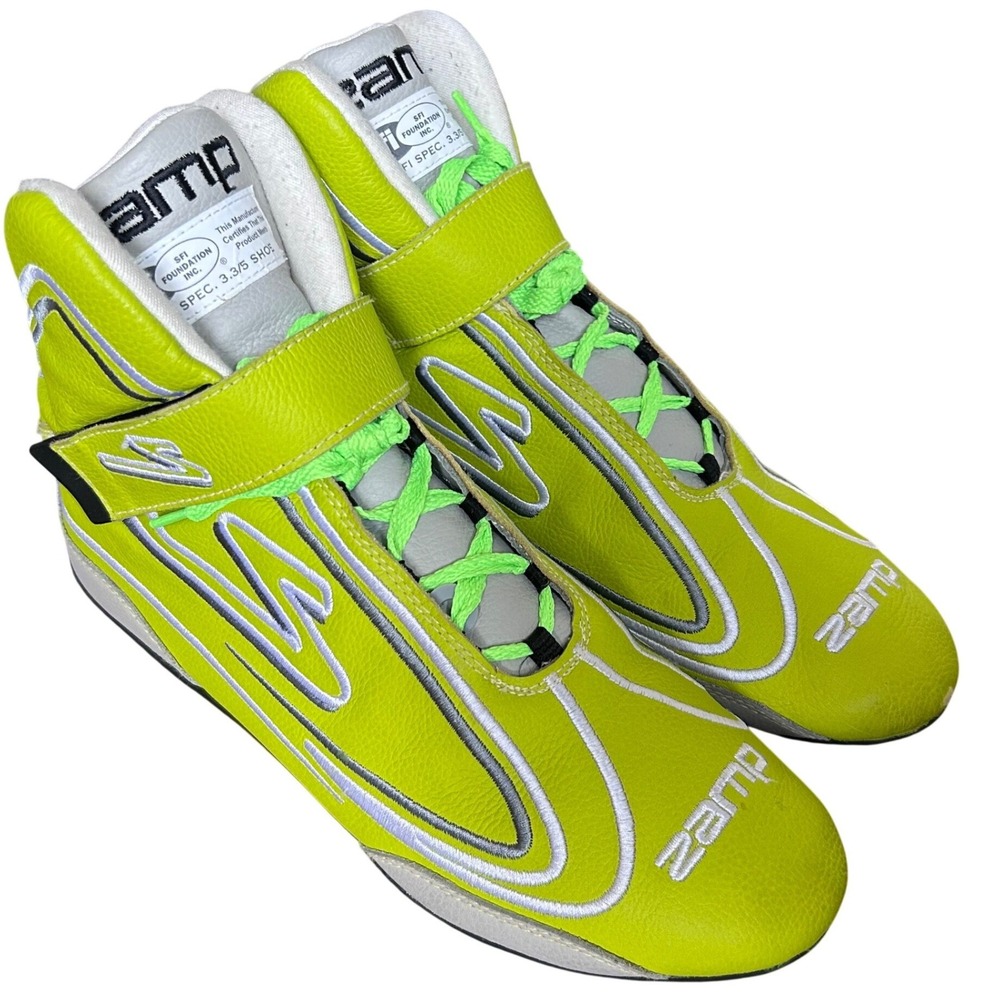 Zamp Racing Shoes Mens Neon Lime Green ZR-30 SFI 3.3/5 Driving Boots Size 9